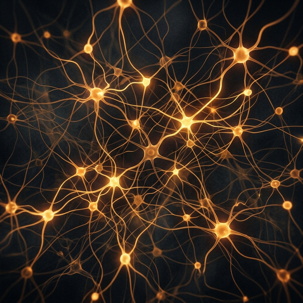Neural pathways with amber nodes — hybrid memory system
